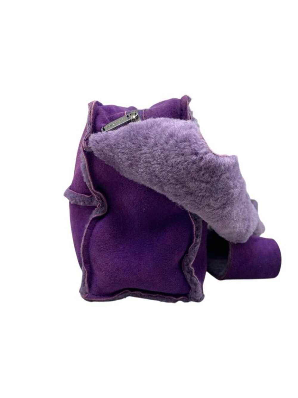 ★SOLD★ Chanel Shoulder Bag Mouton Suede CC Logo Purple Silver - Picture 3 of 16